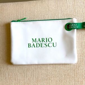 Mario Badescu white and green zippered  pouch